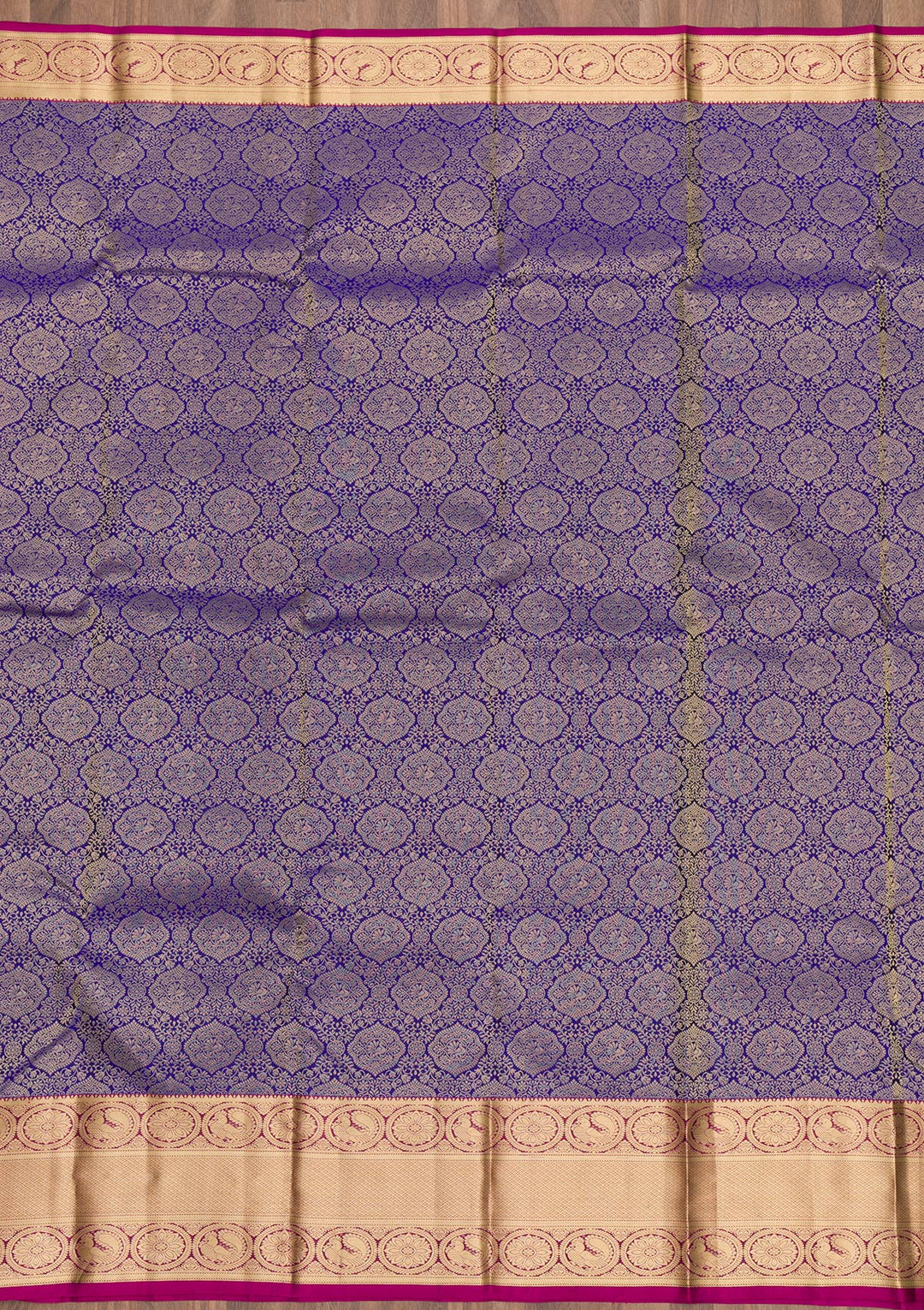 Royal Blue Zariwork Pure Silk Saree-Koskii