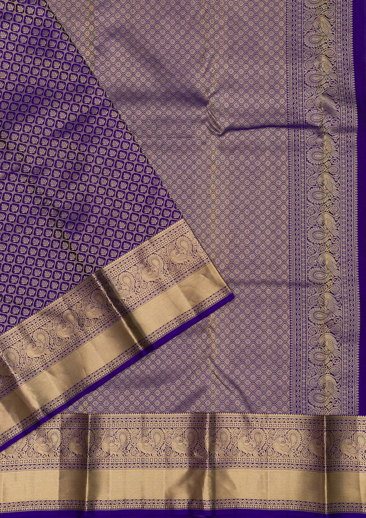 Royal Blue Zariwork Pure Silk Saree-Koskii