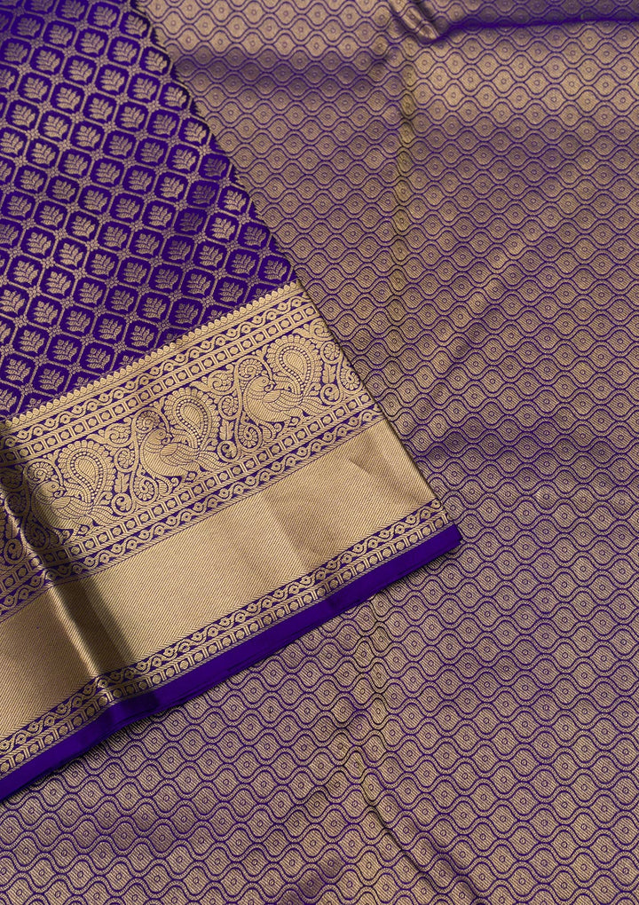 Royal Blue Zariwork Pure Silk Saree-Koskii