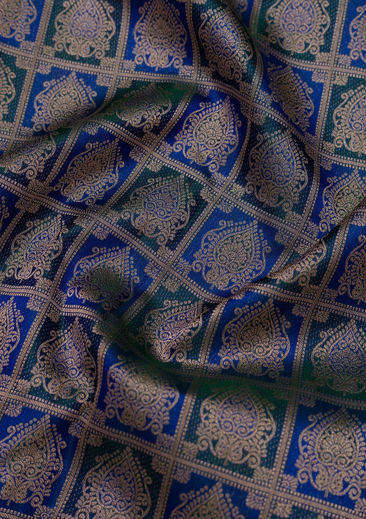 Royal Blue Zariwork Pure Silk Saree-Koskii