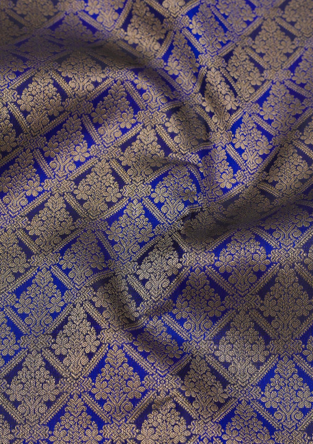 Royal Blue Zariwork Pure Silk Saree-Koskii
