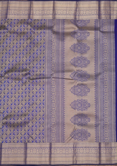 Royal Blue Zariwork Pure Silk Saree-Koskii