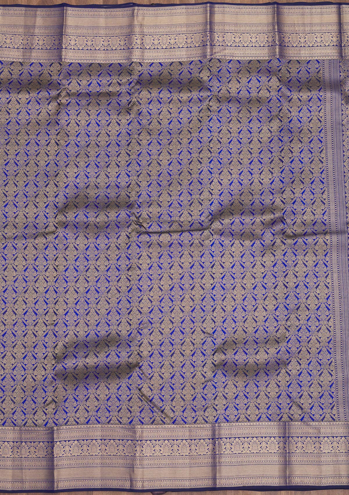 Royal Blue Zariwork Pure Silk Saree-Koskii