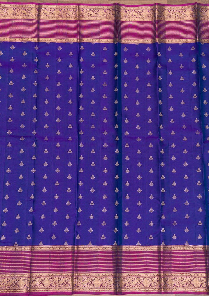 Royal Blue Zariwork Pure Silk Saree-Koskii