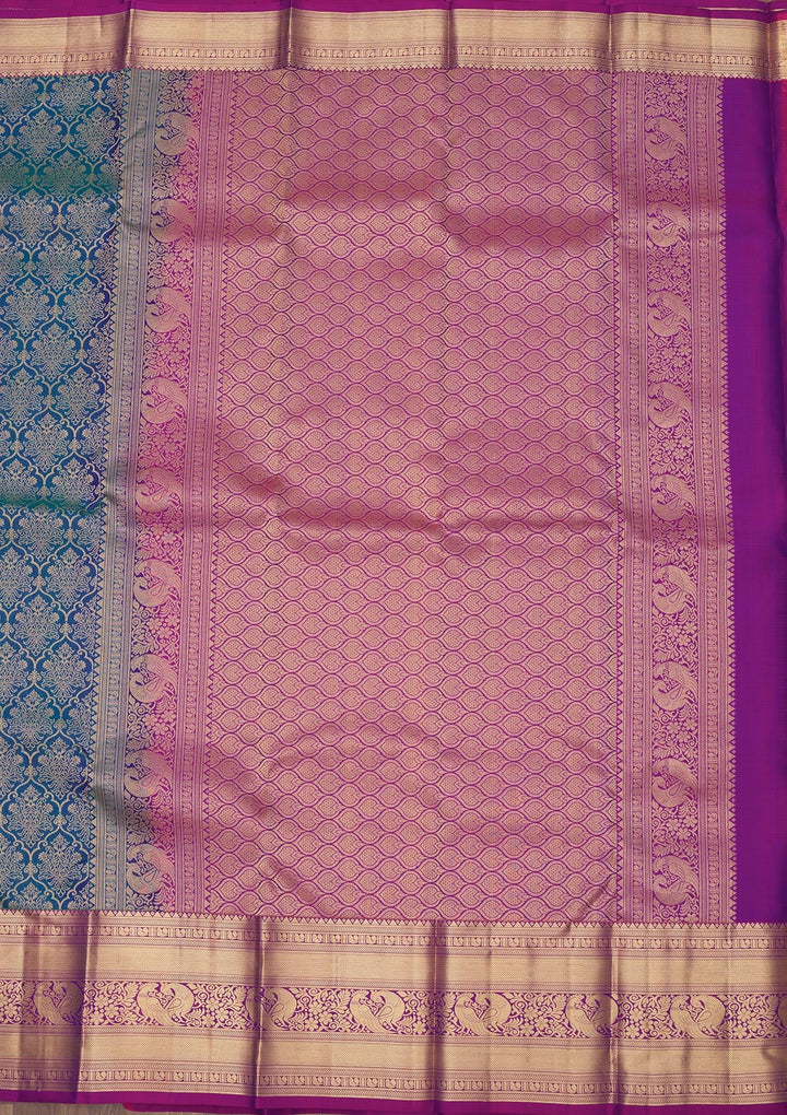 Royal Blue Zariwork Pure Silk Saree-Koskii