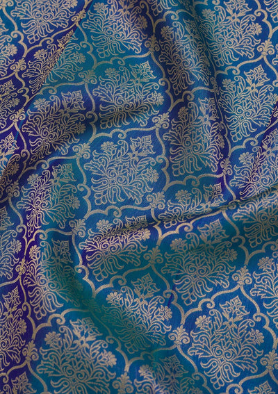 Royal Blue Zariwork Pure Silk Saree-Koskii