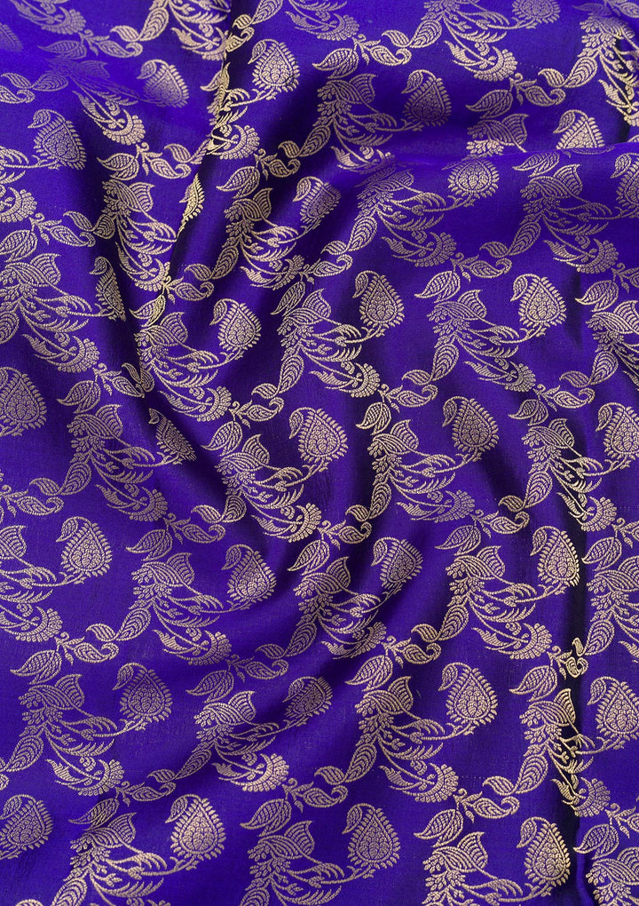 Royal Blue Zariwork Pure Silk Saree-Koskii