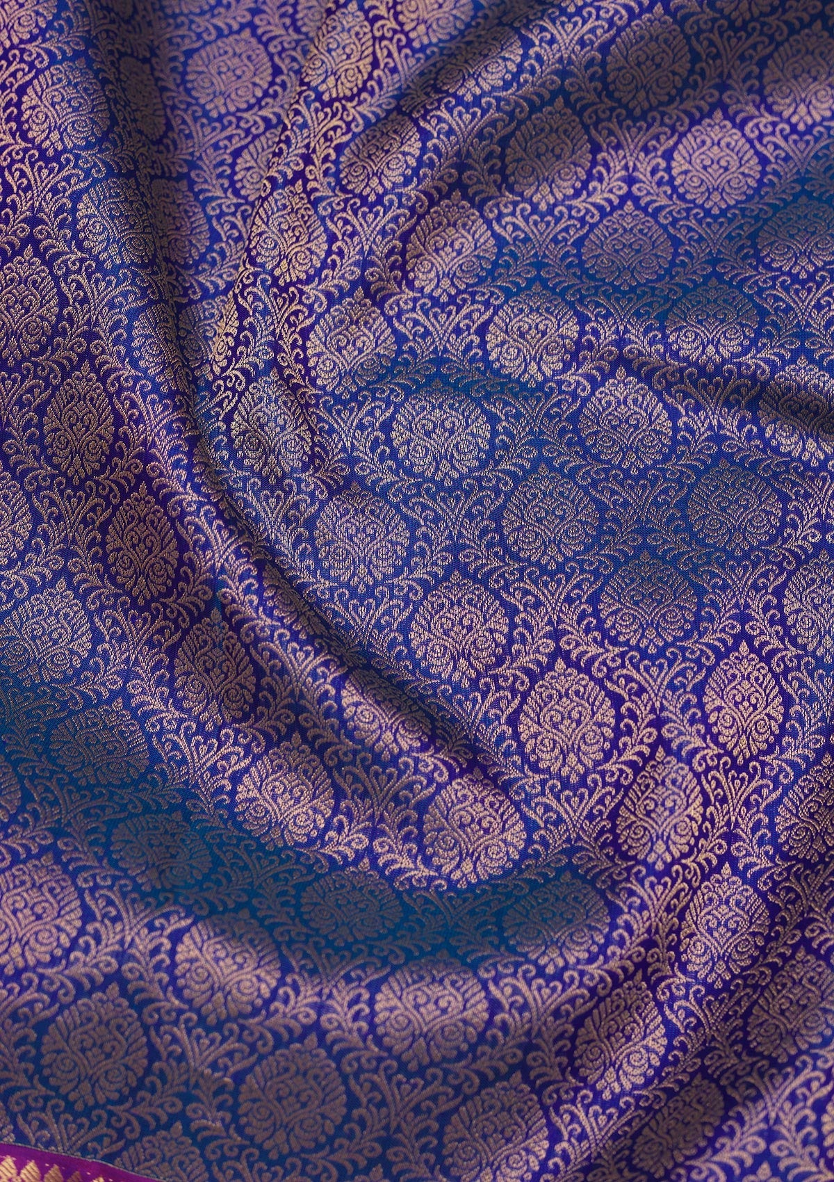 Royal Blue Zariwork Pure Silk Saree-Koskii