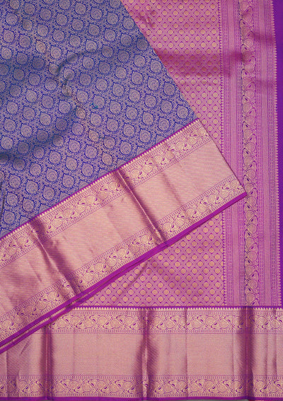 Royal Blue Zariwork Pure Silk Saree-Koskii