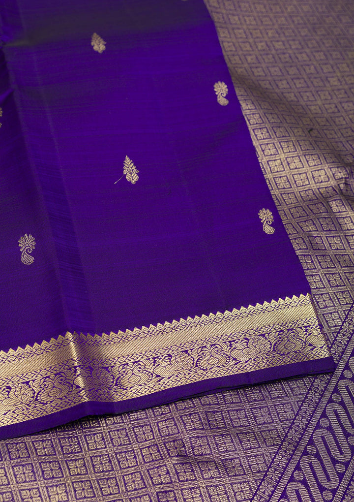Royal Blue Zariwork Pure Silk Saree-Koskii