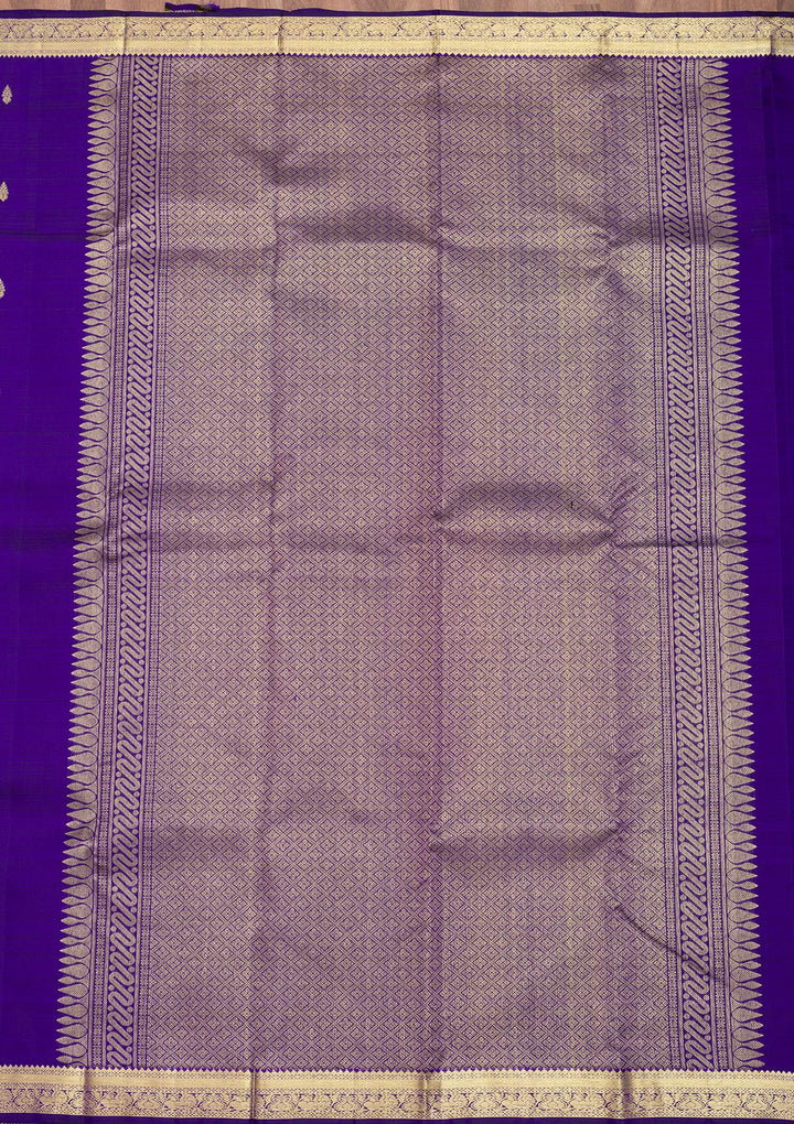 Royal Blue Zariwork Pure Silk Saree-Koskii