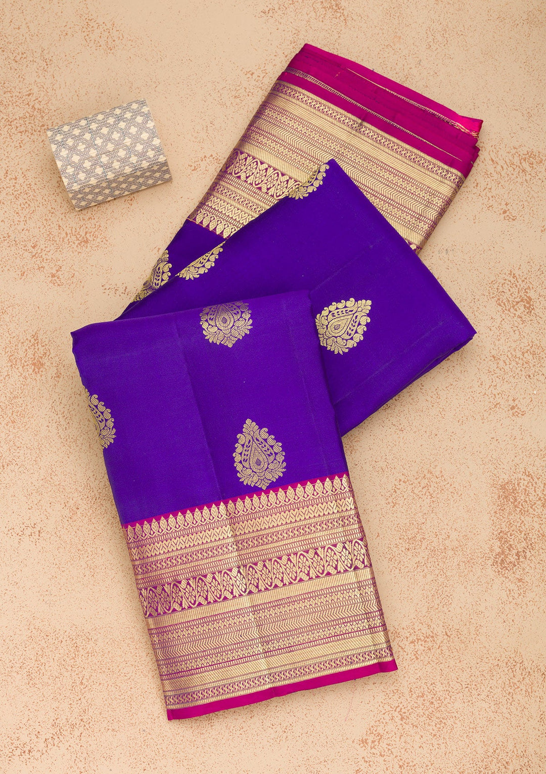 Royal Blue Zariwork Pure Silk Saree-Koskii