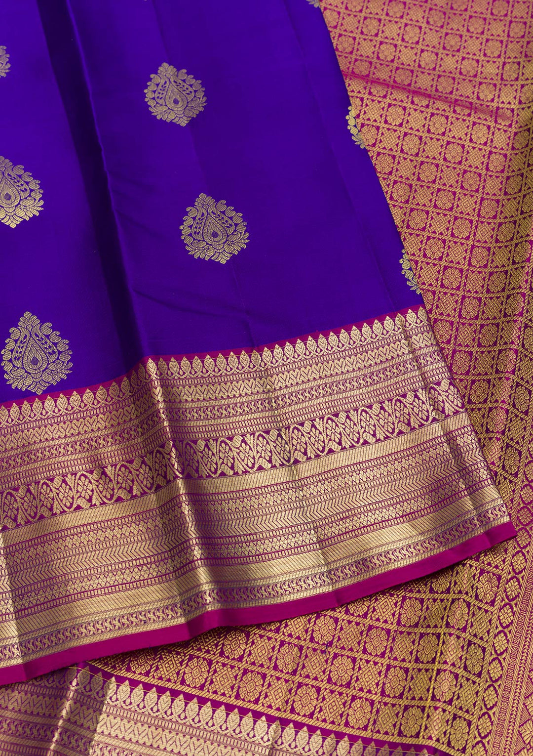 Royal Blue Zariwork Pure Silk Saree-Koskii