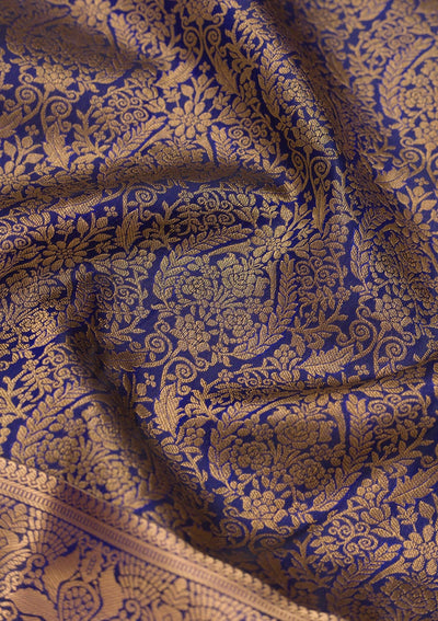 Royal Blue Zariwork Pure Silk Saree-Koskii