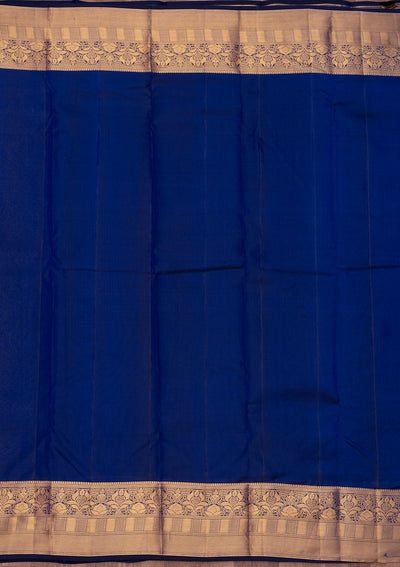 Royal Blue Zariwork Pure Silk Saree-Koskii