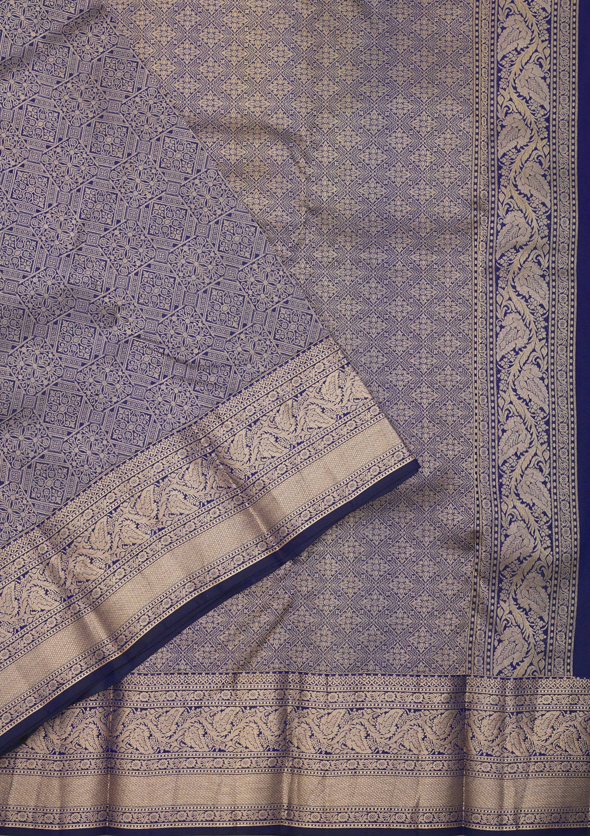 Royal Blue Zariwork Pure Silk Saree