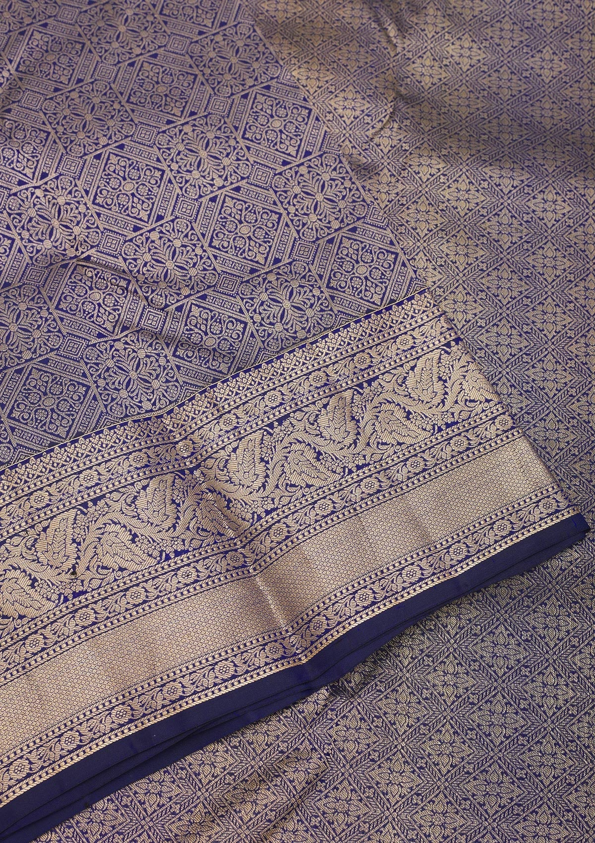 Royal Blue Zariwork Pure Silk Saree