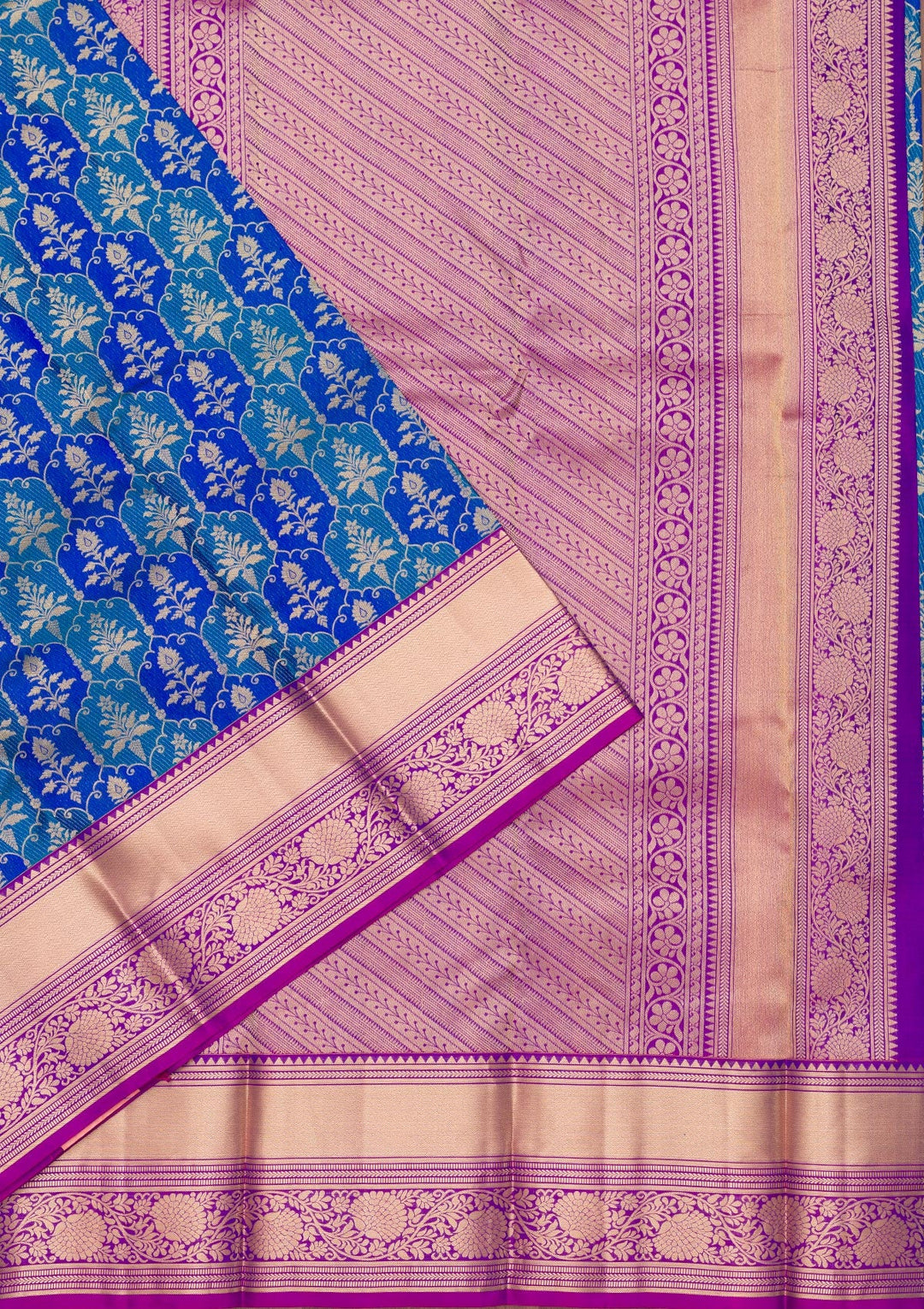 Royal Blue Zariwork Pure Silk Saree-Koskii