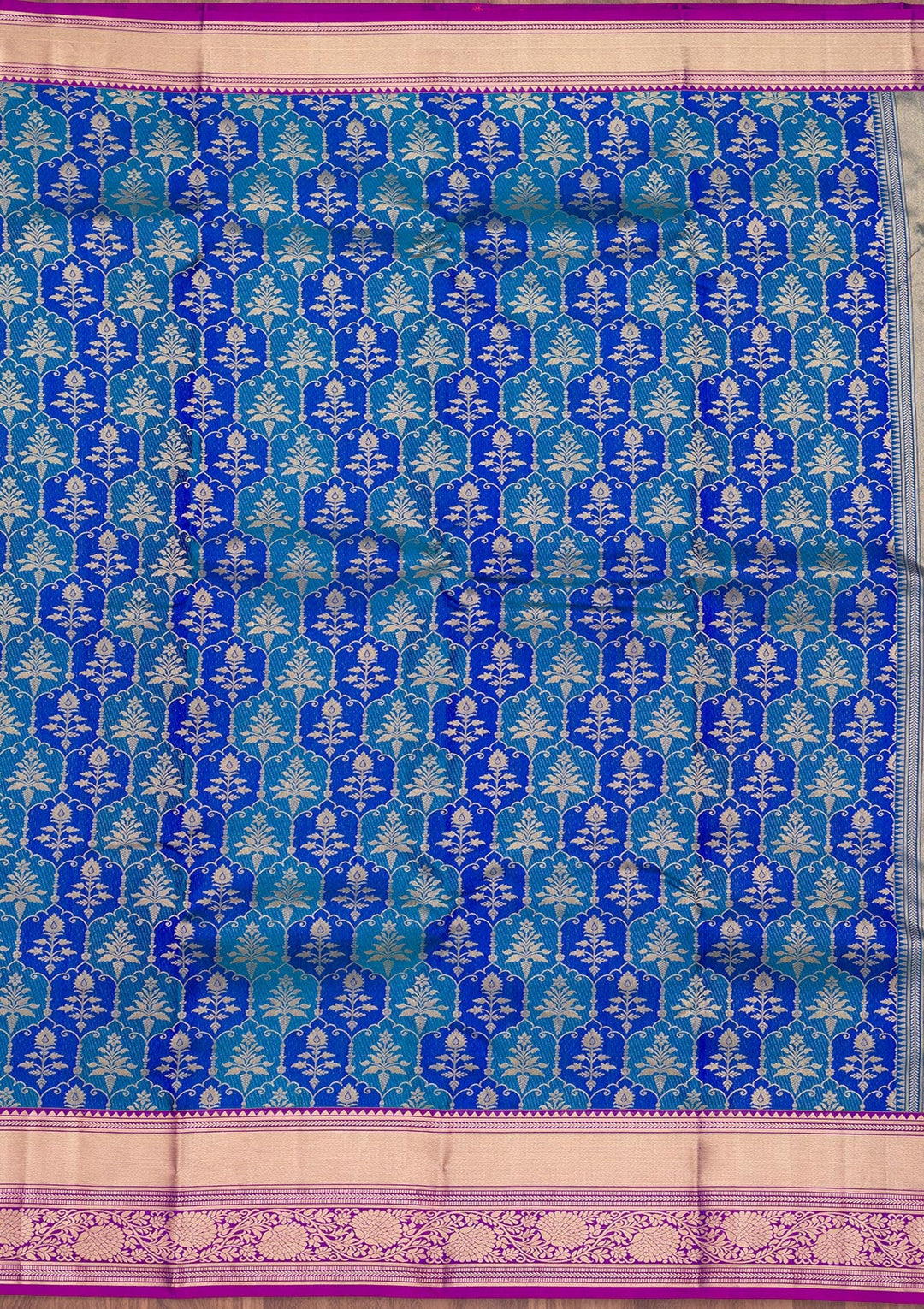 Royal Blue Zariwork Pure Silk Saree-Koskii