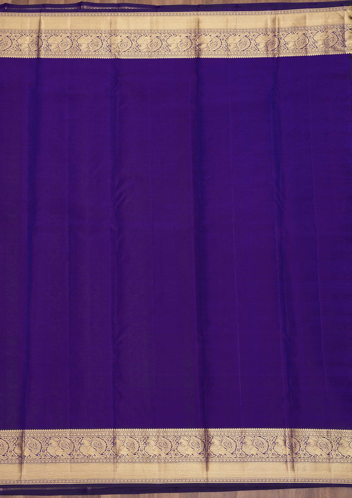 Royal Blue Zariwork Pure Silk Saree-Koskii