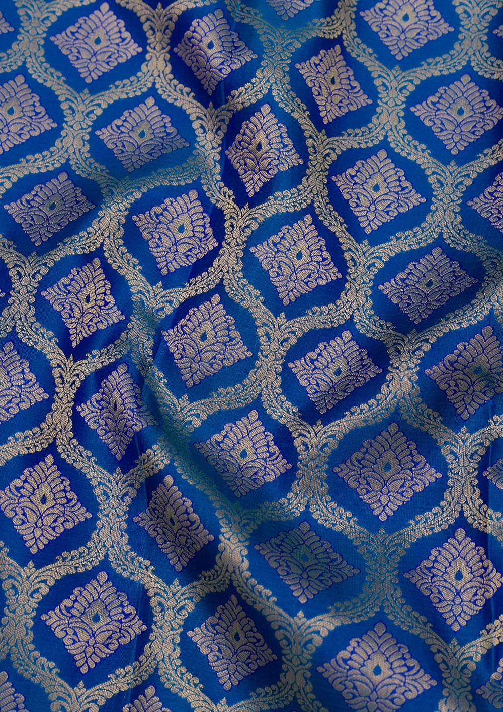 Royal Blue Zariwork Pure Silk Saree-Koskii