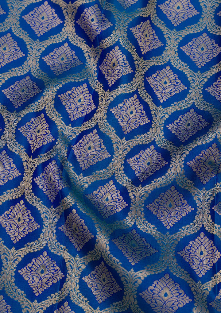 Royal Blue Zariwork Pure Silk Saree-Koskii
