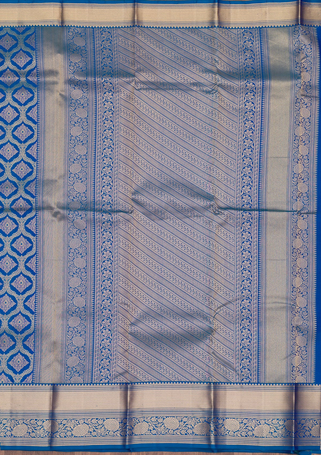 Royal Blue Zariwork Pure Silk Saree-Koskii