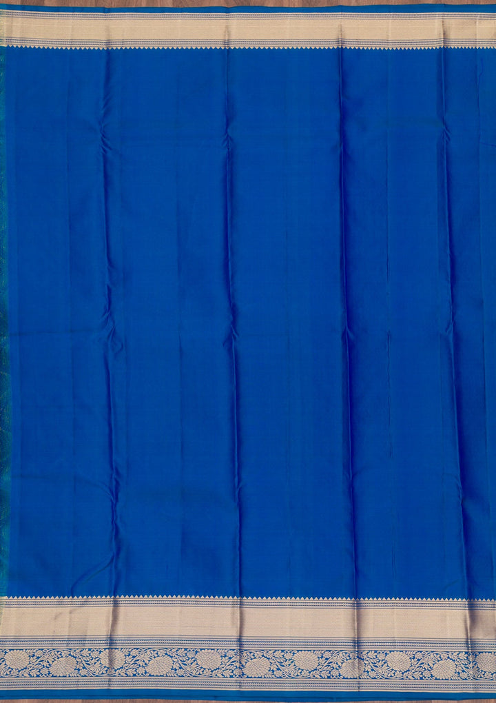 Royal Blue Zariwork Pure Silk Saree-Koskii