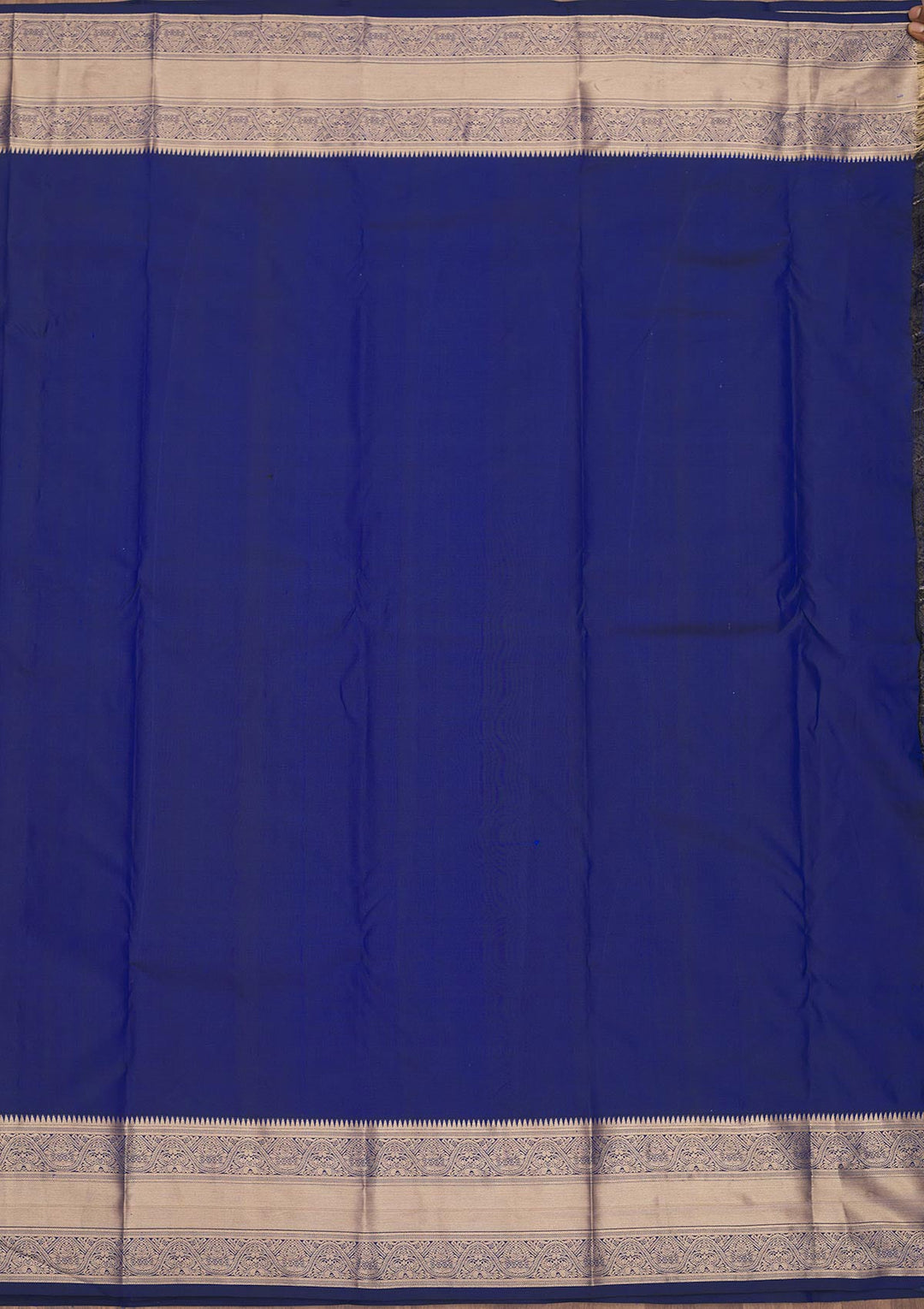 Royal Blue Zariwork Pure Silk Saree-Koskii