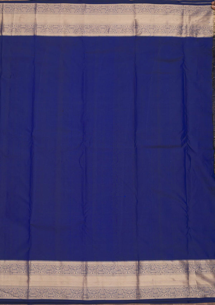 Royal Blue Zariwork Pure Silk Saree-Koskii