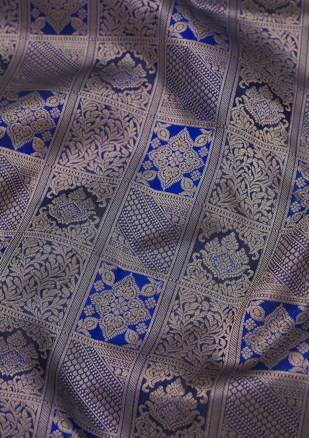 Royal Blue Zariwork Pure Silk Saree-Koskii