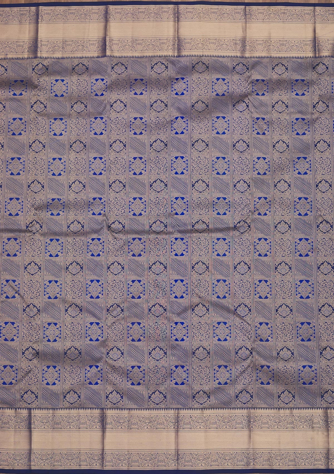 Royal Blue Zariwork Pure Silk Saree-Koskii