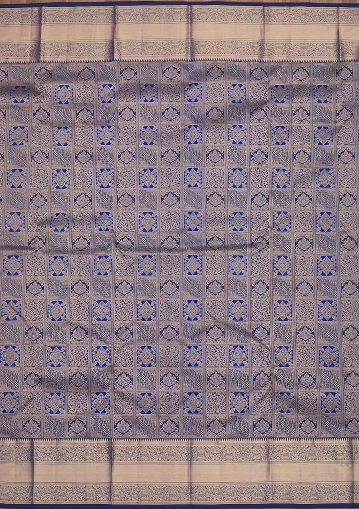 Royal Blue Zariwork Pure Silk Saree-Koskii