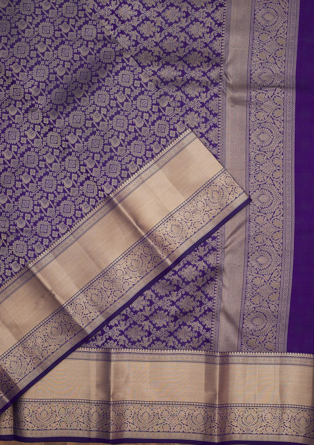 Royal Blue Zariwork Pure Silk Saree-Koskii