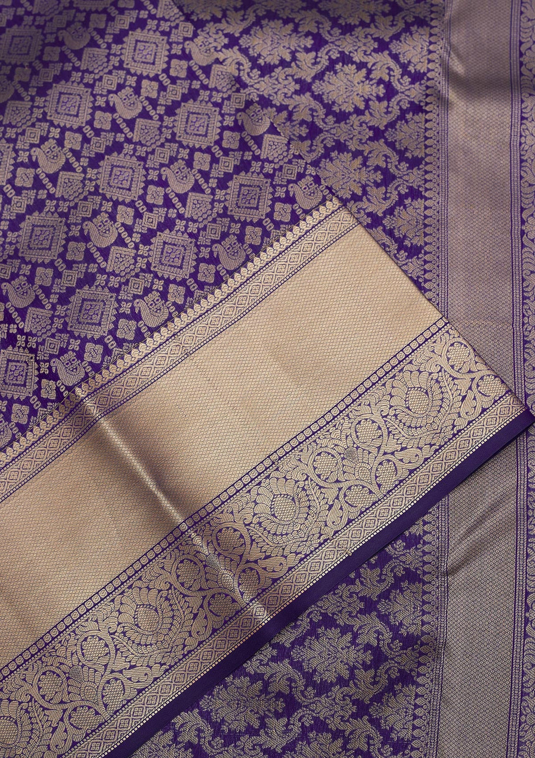 Royal Blue Zariwork Pure Silk Saree-Koskii