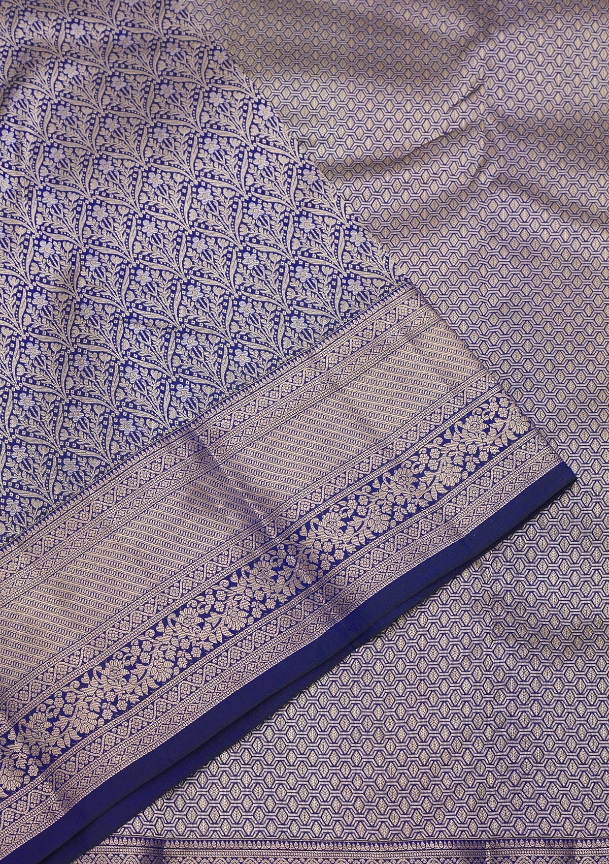 Royal Blue Zariwork Pure Silk Saree