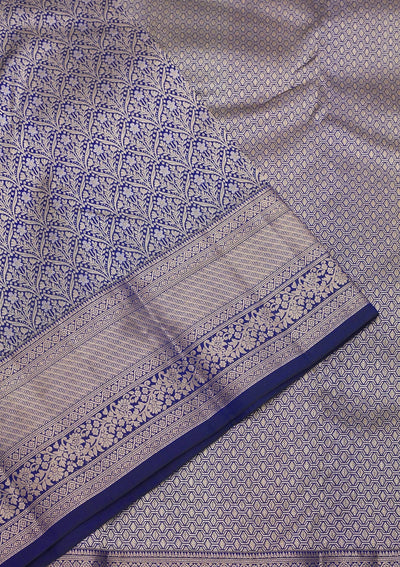 Royal Blue Zariwork Pure Silk Saree