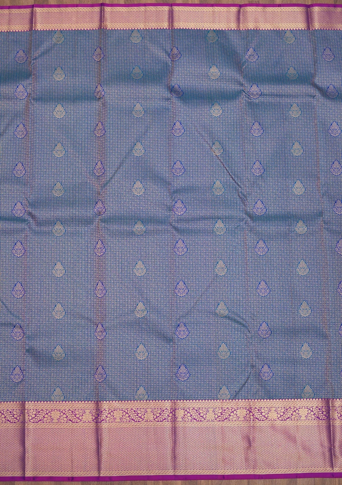 Royal Blue Zariwork Pure Silk Saree-Koskii