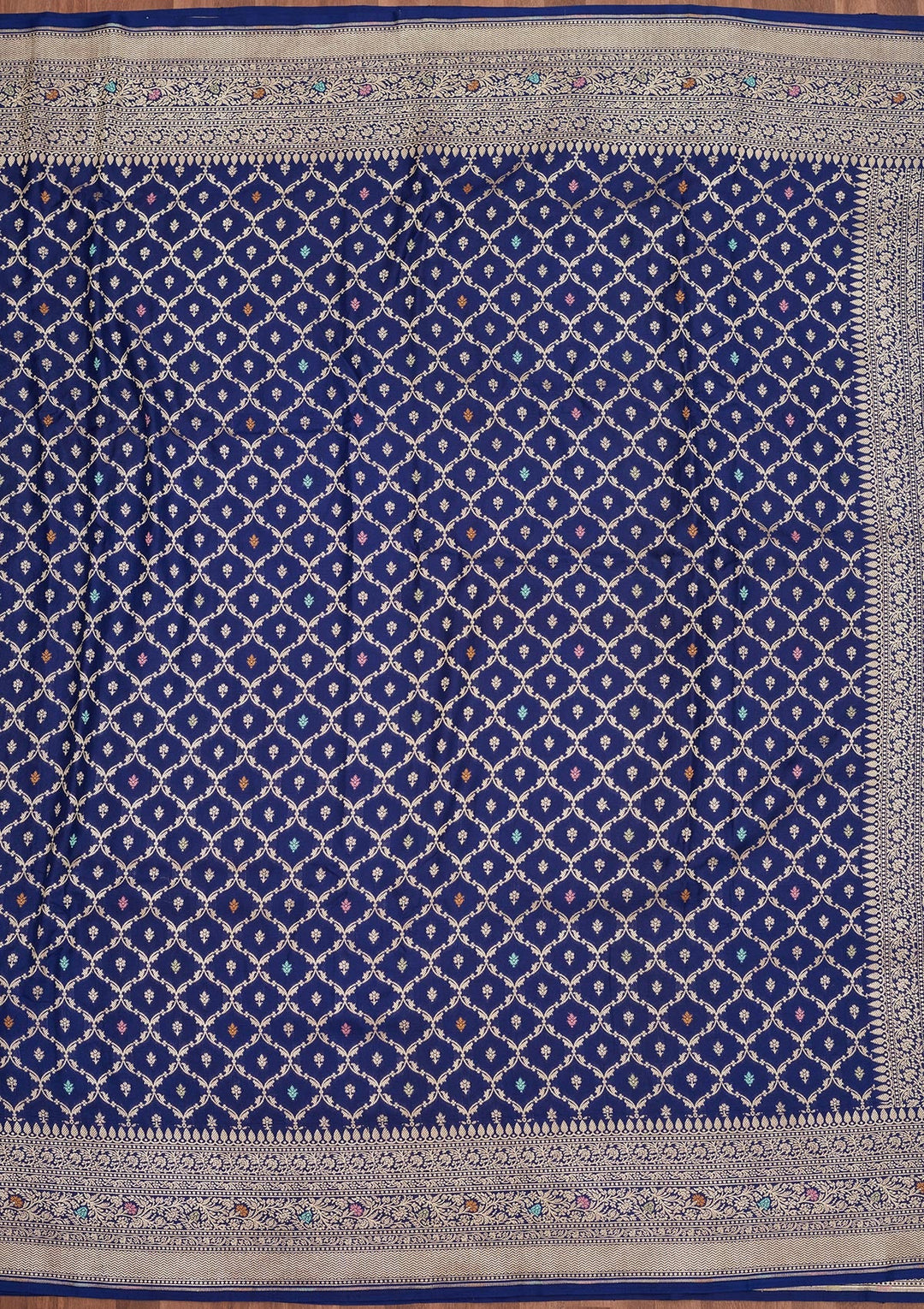 Royal Blue Zariwork Pure Silk Saree-Koskii