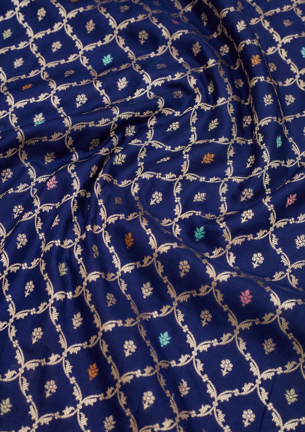 Royal Blue Zariwork Pure Silk Saree-Koskii