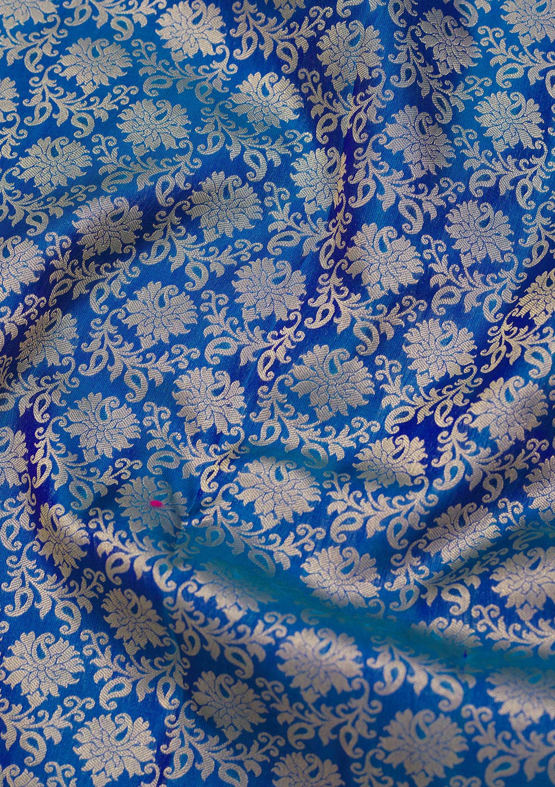 Royal Blue Zariwork Pure Silk Saree-Koskii