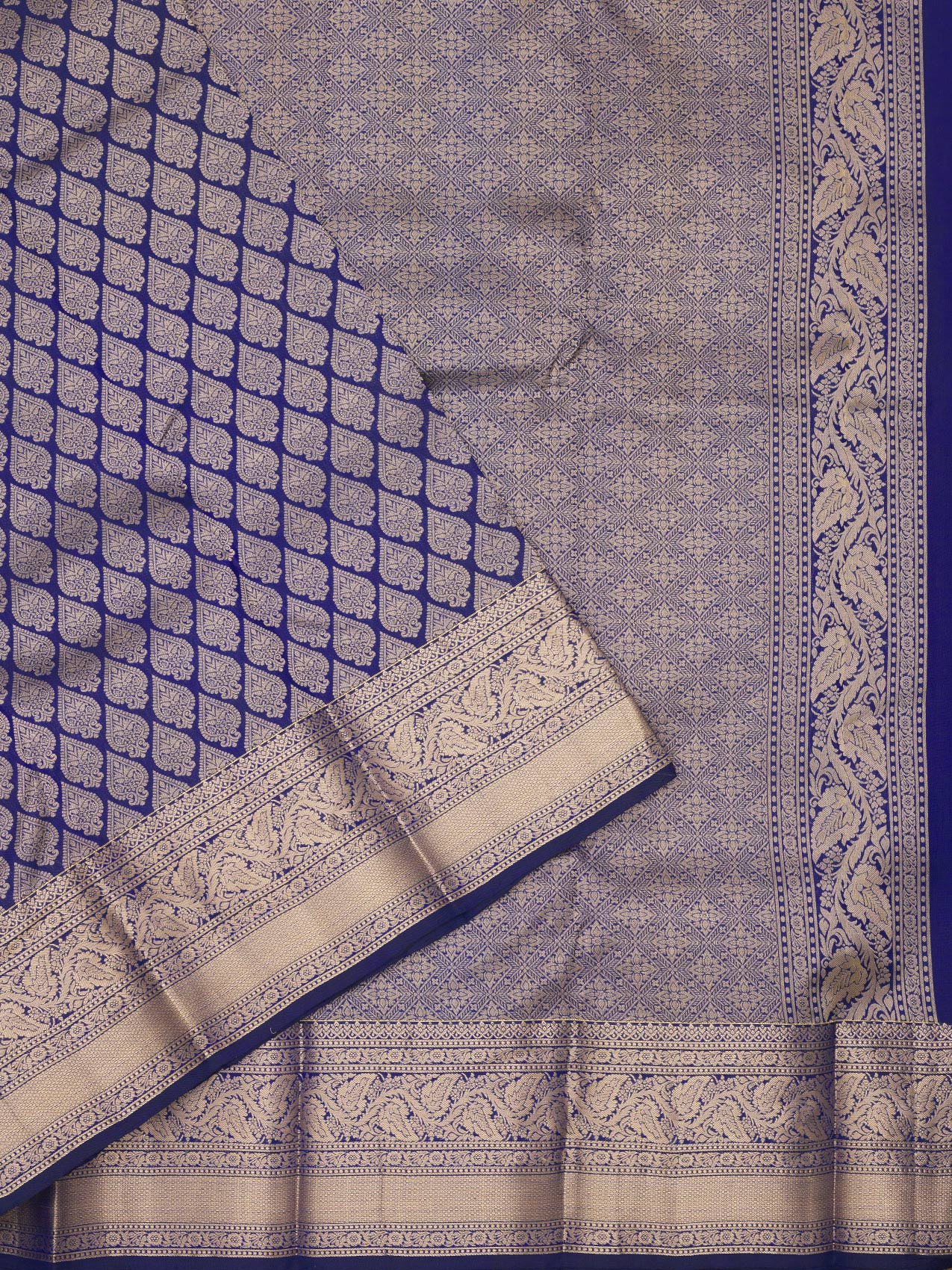 Royal Blue Zariwork Pure Silk Saree