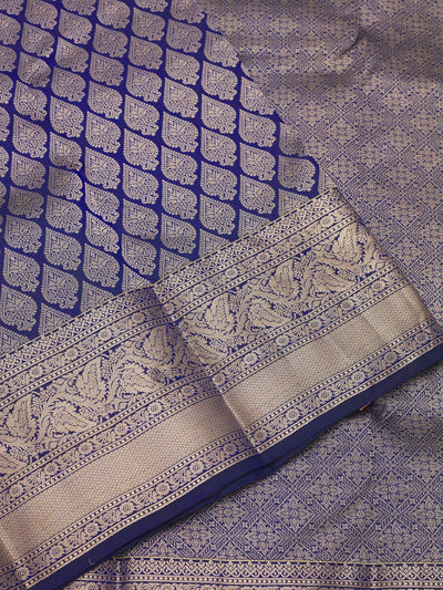 Royal Blue Zariwork Pure Silk Saree