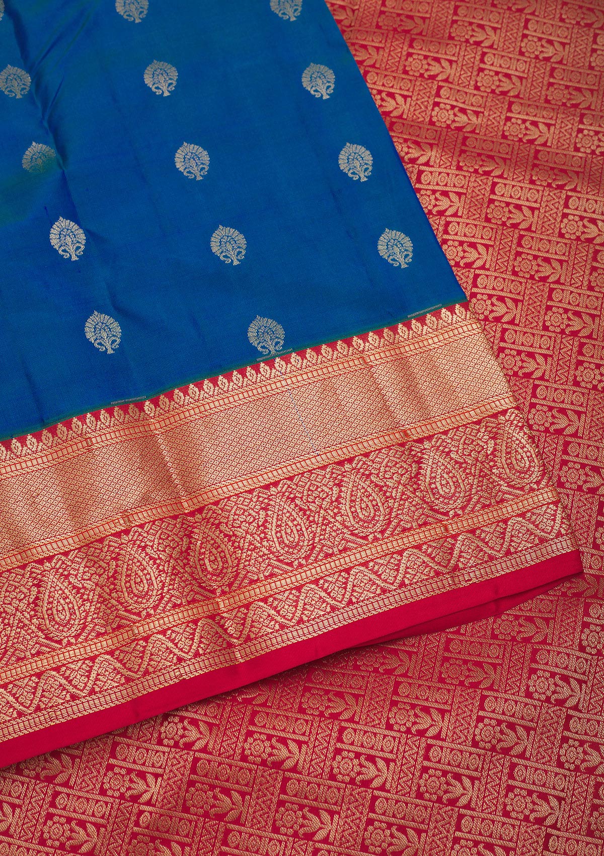 Royal Blue Zariwork Pure Silk Saree