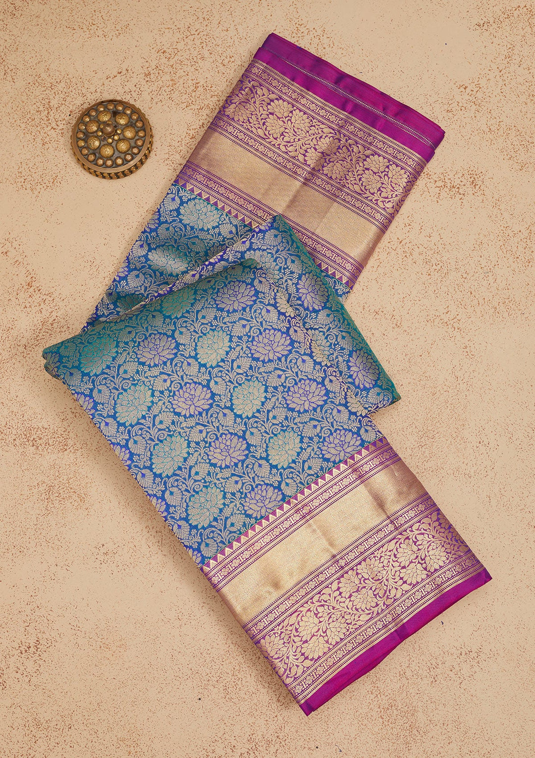 Royal Blue Zariwork Pure Silk Saree-Koskii