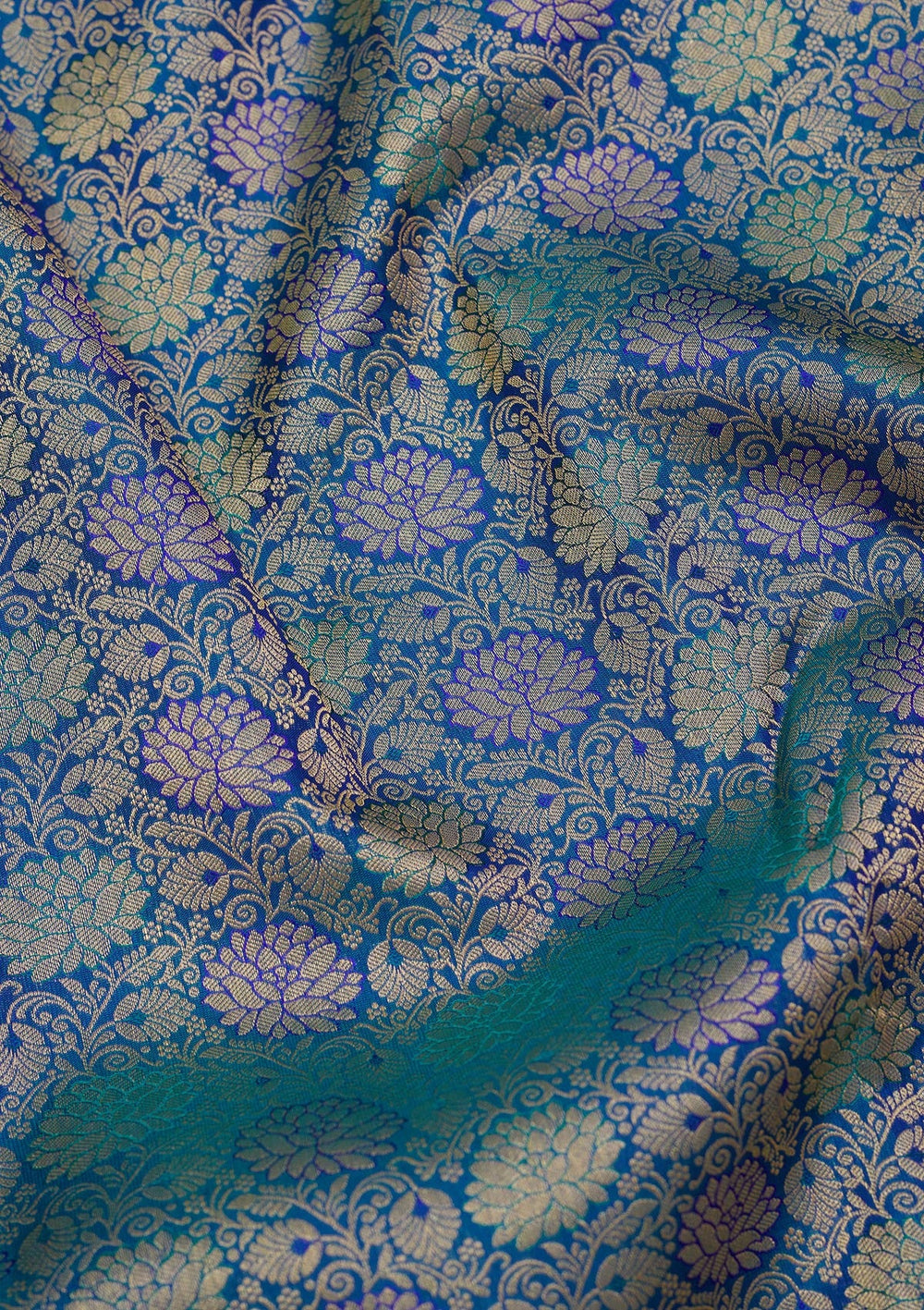 Royal Blue Zariwork Pure Silk Saree-Koskii