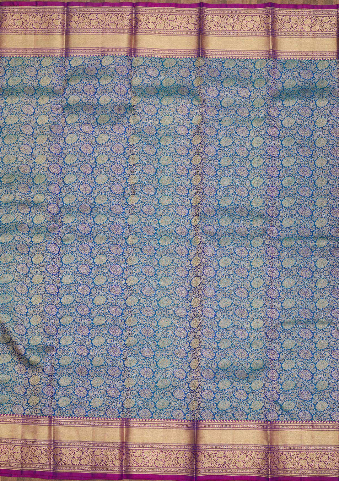 Royal Blue Zariwork Pure Silk Saree-Koskii