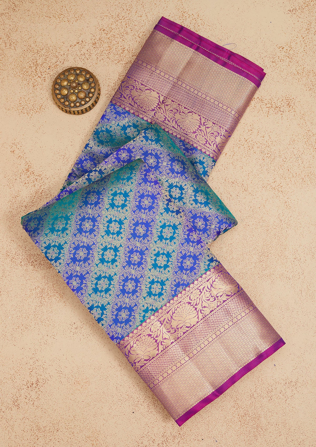 Royal Blue Zariwork Pure Silk Saree-Koskii