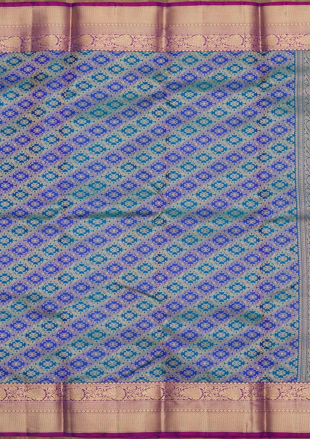 Royal Blue Zariwork Pure Silk Saree-Koskii