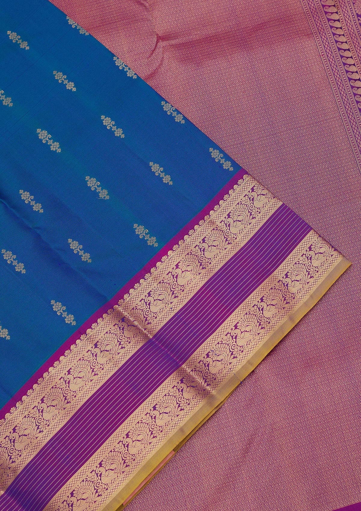 Royal Blue Zariwork Pure Silk Saree
